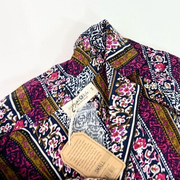 Natural Life Dress Womens Small Multi-Color Long-Sleeve Button-Front T-Shirt Dre - Picture 2 of 11